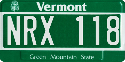 VT license plate NRX118