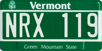 VT license plate NRX119