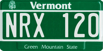 VT license plate NRX120