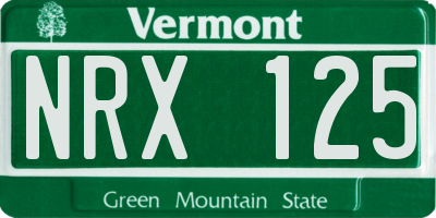 VT license plate NRX125