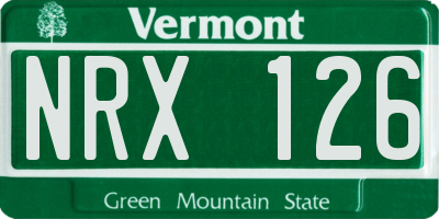 VT license plate NRX126