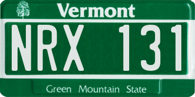 VT license plate NRX131