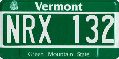 VT license plate NRX132