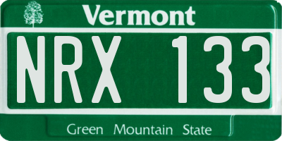 VT license plate NRX133