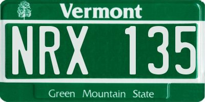 VT license plate NRX135