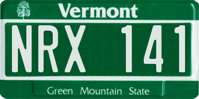 VT license plate NRX141