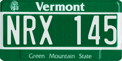 VT license plate NRX145