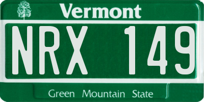 VT license plate NRX149