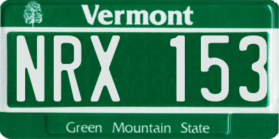 VT license plate NRX153