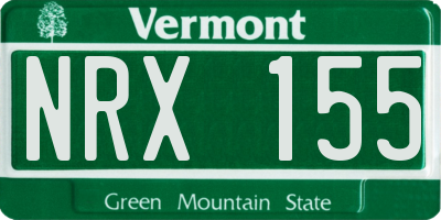 VT license plate NRX155