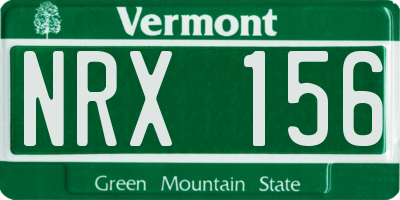 VT license plate NRX156