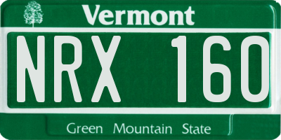 VT license plate NRX160