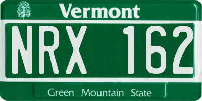 VT license plate NRX162