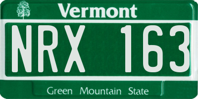 VT license plate NRX163