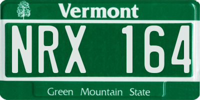 VT license plate NRX164