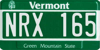 VT license plate NRX165