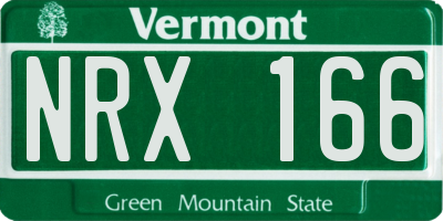 VT license plate NRX166