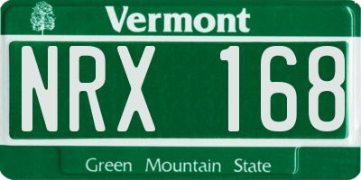 VT license plate NRX168