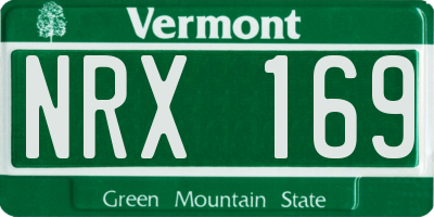 VT license plate NRX169