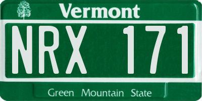 VT license plate NRX171