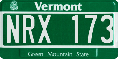 VT license plate NRX173