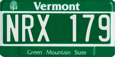 VT license plate NRX179