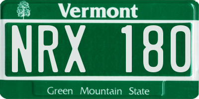 VT license plate NRX180