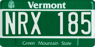 VT license plate NRX185