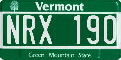 VT license plate NRX190
