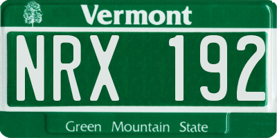 VT license plate NRX192