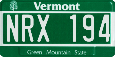 VT license plate NRX194