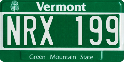 VT license plate NRX199