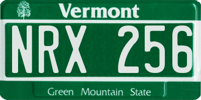VT license plate NRX256