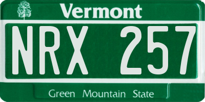 VT license plate NRX257