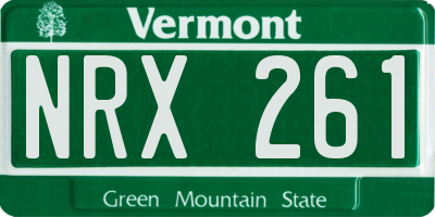 VT license plate NRX261
