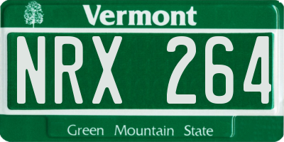 VT license plate NRX264