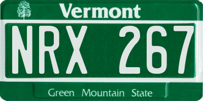 VT license plate NRX267