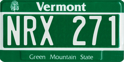 VT license plate NRX271