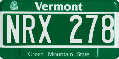 VT license plate NRX278
