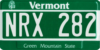VT license plate NRX282