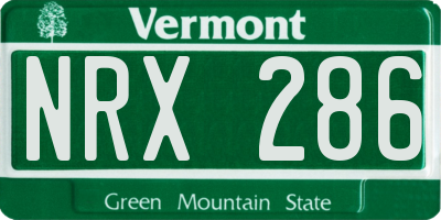 VT license plate NRX286
