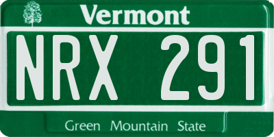 VT license plate NRX291