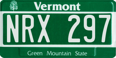 VT license plate NRX297