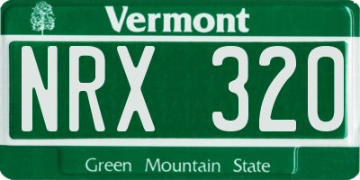 VT license plate NRX320
