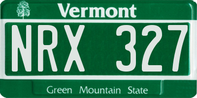VT license plate NRX327