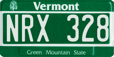 VT license plate NRX328