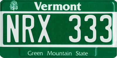 VT license plate NRX333