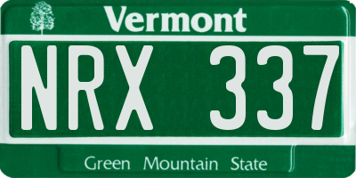 VT license plate NRX337