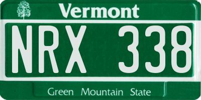 VT license plate NRX338