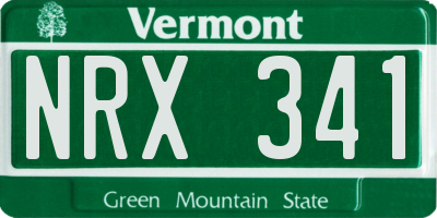 VT license plate NRX341